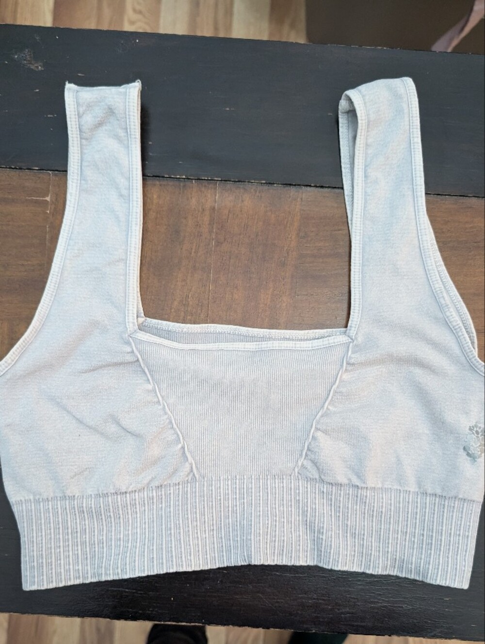 Free People Light Gray Ribbed Seamless Crop Bralette Size Medium